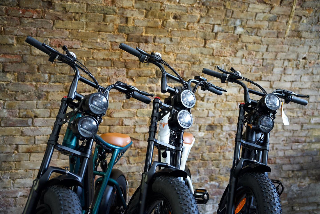 Three affordable Engwe M20 Ebike listed in the showroom