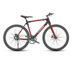 Red VANPOWER City Vanture electric bike with a contrasting black drivetrain