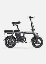 Engwe T14 foldable electric bike in a stylish grey color scheme, blending technology with contemporary design.