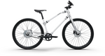 Essential Boost bike in sleek white, blending technology with style.
