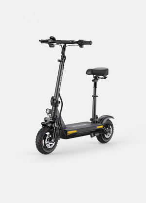 Side view of Engwe S6 e-scooter with shock absorption and disc brakes.