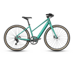 Teal Fiido C22 eBike with sleek frame and thin tires profile view.