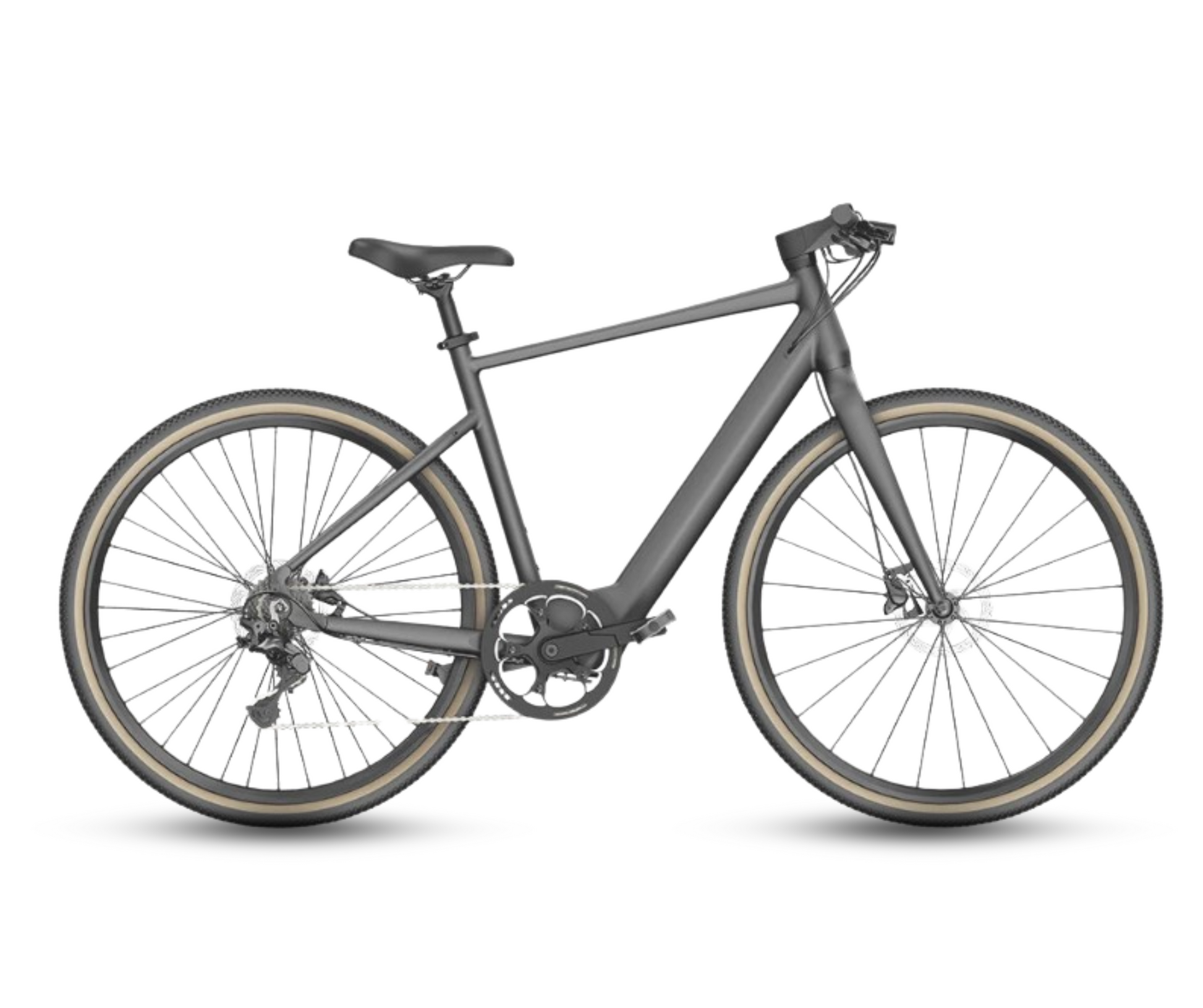 Fiido C21 bicycle in a neutral gray tone, showcasing a full side profile.