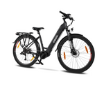 Side profile of the Eskute Polluno Pro electric bike in sleek black.