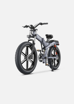 Engwe X26 electric mountain bike in full view, highlighting its powerful structure and off-road capabilities.