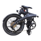 Folded black Eole S electric bike showcasing its portability and space-saving design.