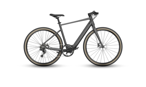 The side view of the Gray Fiido C21 ebike. 