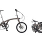 Iruka S foldable Ebike in taupe, displayed in an upright position with focus on design.