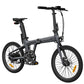 Sleek black Air 20 Folding e-bike with reflective pedals, side profile.