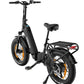 Eskute Star black electric foldable bicycle with thick off-road tires for rugged terrain.