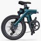 Fiido X electric bike folded compactly, emphasizing its convenience for storage and transportation.
