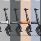Engwe T14 electric bikes in four color options, displayed side by side, illustrating the variety of stylish choices available.