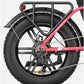 Close-up of Engwe L20 eBike's rear wheel with fat tire and gear details.