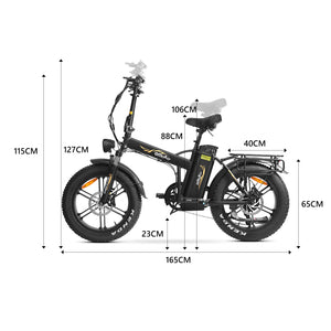 Emoko C94 Cargo Food Delivery ebike Non-foldable 150-200KM Long Range 48V 20*4 Inch Fat Tire Electric Bicycle