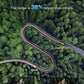 Aerial view of winding road with Engwe X26 ebike highlighted, promoting 38% longer range and no range anxiety.
