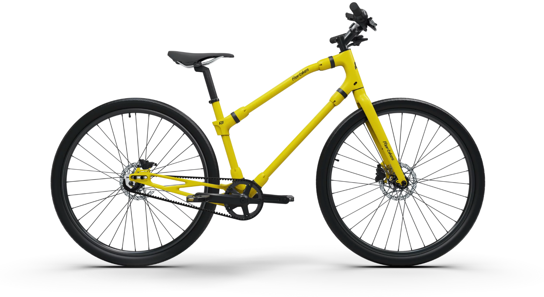Bright yellow Ref Essential, a vibrant and eco-friendly choice for environmentally conscious commuting.