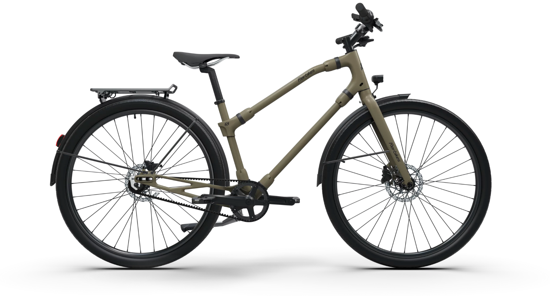 Ref Urban bike in matte sand color with durable tires and modern design.