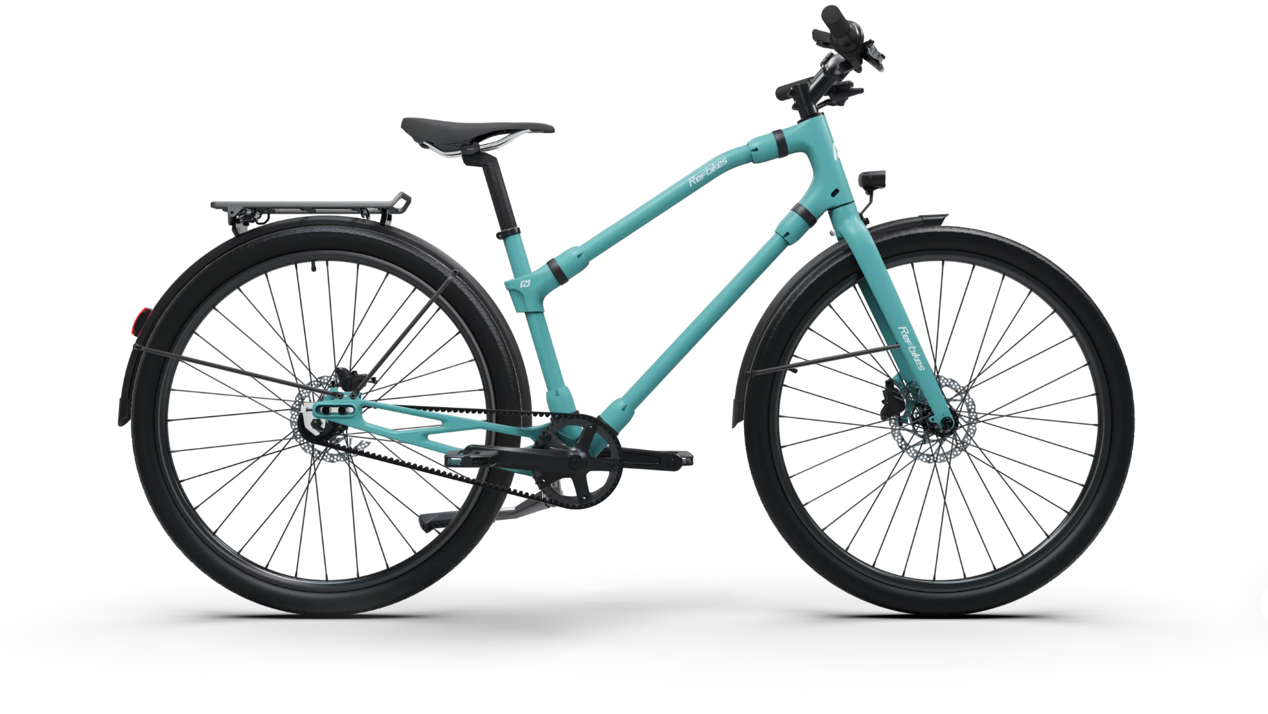 Pastel blue Ref Urban bike with sleek design, perfect for eco-friendly urban commuting and stylish city rides.