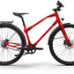 Striking red Ref Urban bike, designed for performance and style with a sustainable edge