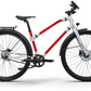 Striking red and white Ref Urban bike, designed for performance and style with a sustainable edge.