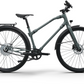 Ref Urban Boost bike in muted sage green, featuring eco-friendly design and electric pedal assist.