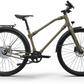 Ref Urban Boost bike in matte sand color with durable tires and modern electric motor design.
