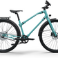 Bright blue Ref Urban Boost bike with a dynamic electric assist system for urban travel.