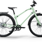 Mint-green Ref Urban Boost bicycle, combining eco-friendly commuting with cutting-edge design.