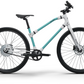 Two-tone Essential Boost bike with cyan and white color scheme.