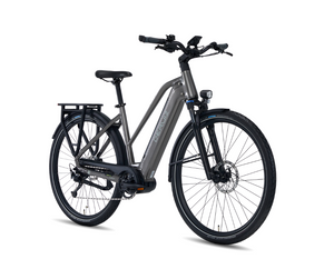 Side profile of the Deruiz Mica electric bike showcasing its frame geometry and pedal assist system