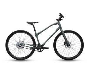 Modern Essential Boost bike in a cool gray color, designed for efficient urban travel.
