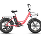 Side view of Engwe L20 electric bike in vibrant pink with full-frame and fat tires.